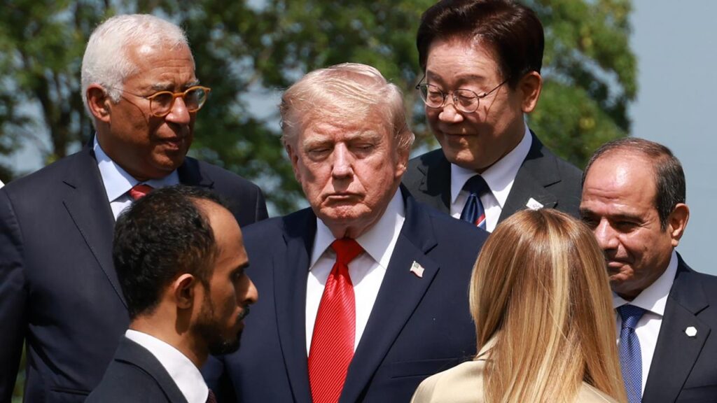 Donald Trump has a chance to present his ceasefire deal with Iran to allies at the G7 summit.
