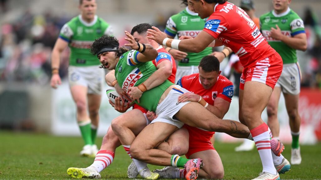 A try-scoring double to Xavier Savage sealed the Raiders’ 24-16 win over the Dragons.

