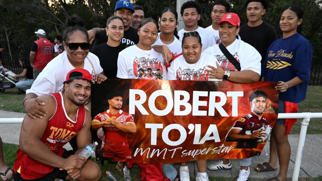 Queensland and Tonga star Robert Toia (left) says being one of 10 children is a blessing.

