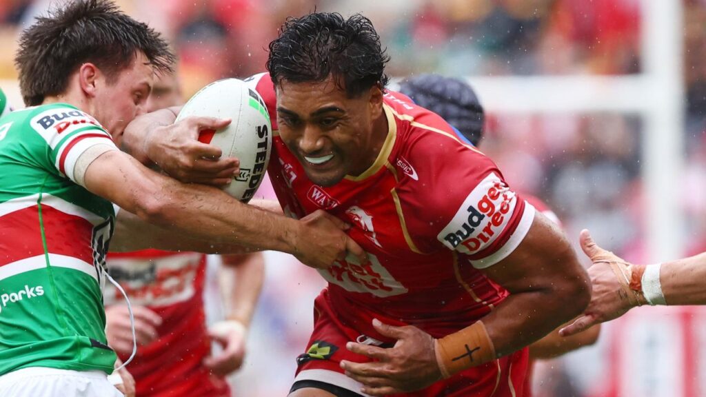 Dolphins forward Connelly Lemuelu will play his 100th NRL match against the Warriors.
