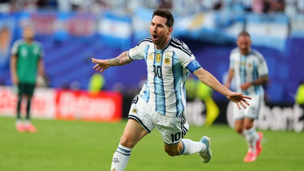 Lionel Messi has netted his first World Cup hat-trick to get Argentina’s title defence up and going.

