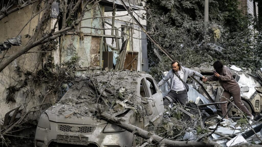 Twenty two people were killed and scores more injured in the latest Russian strikes on Kyiv.
