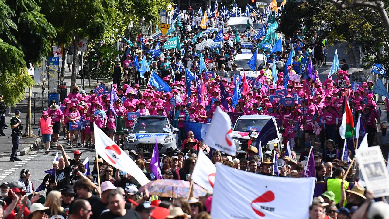Labor Day rally in the Brisbane CBD