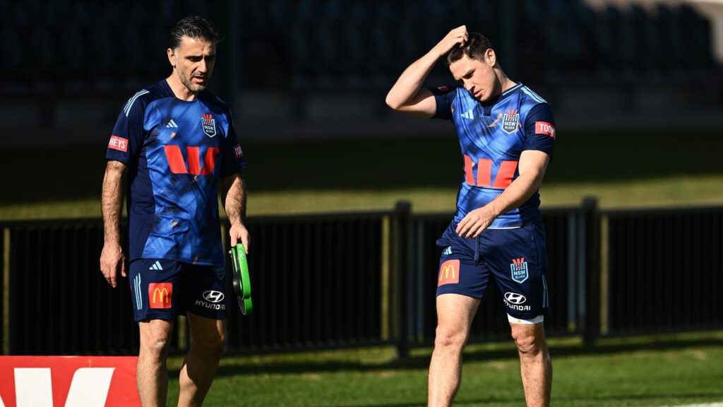 Mitch Moses did not take part in the Blues’ opposed session on Thursday.
