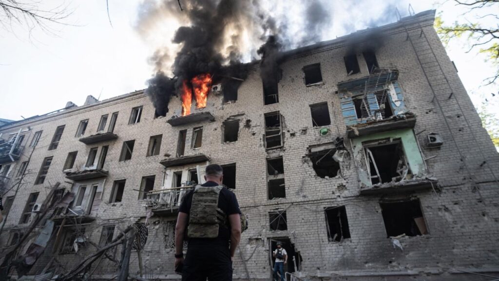 More ​than 100 firefighterswere deployed after Russia’s latest attack on Ukraine’s Kramatorsk.
