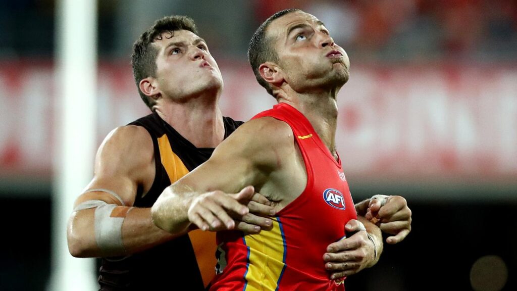 Lloyd Meek and Jarrod Witts will battle it out again in the ruck on Friday night. 

