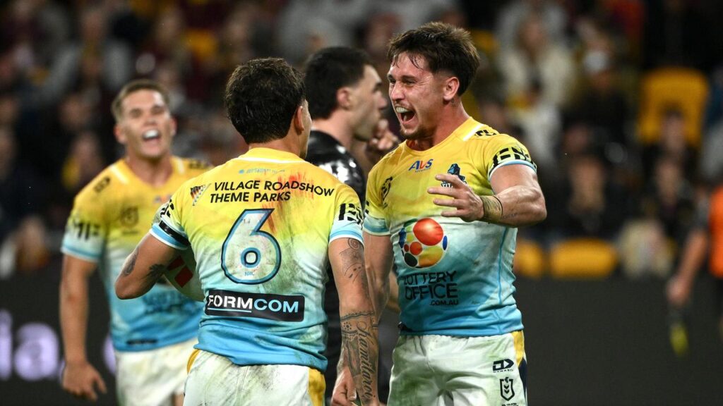 The Gold Coast Titans have consigned the Broncos to their fifth consecutive defeat.
