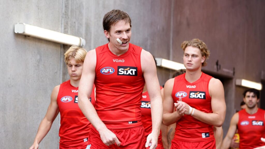 Captain Noah Anderson (centre) has a lot on his mind in the midst of Gold Coast’s form slump.
