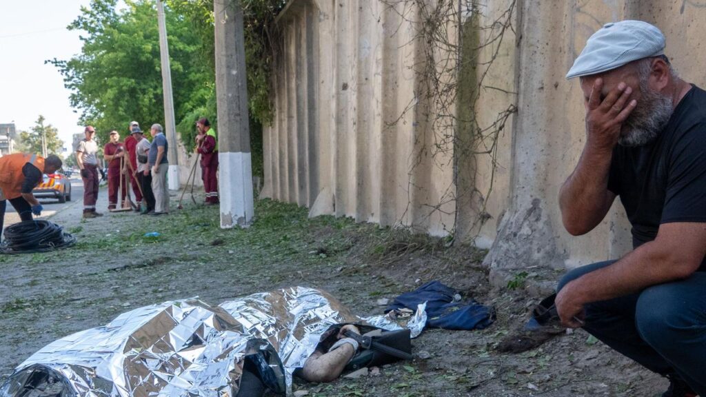 Russian attacks across Ukraine have killed 10 people and left dozens injured.
