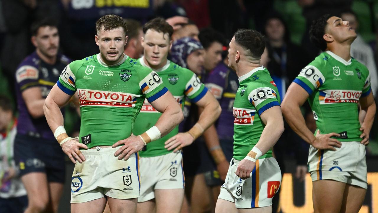 Disappointed Canberra players.