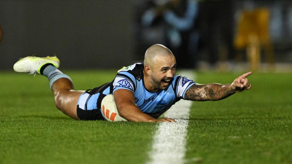 Braydon Trindall was instrumental in the Sharks’ second-half blitz of the Dragons.
