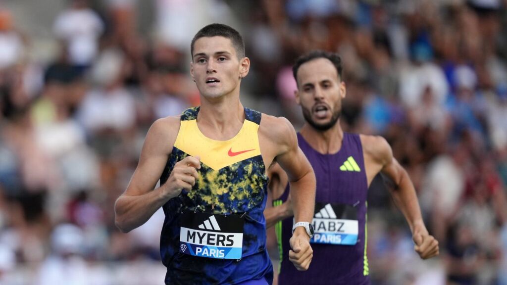 Cameron Myers has broken the Australian 1500m record with a new world-leading time in Paris.
