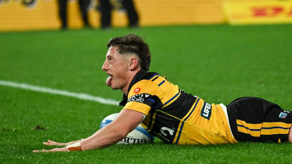 Cam Roigard has scored two tries as the Hurricanes ended the Brumbies season with a thumping.
