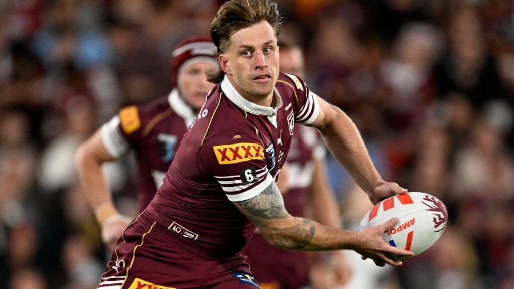 Cameron Munster in action for Queensland Maroons earlier this month.
