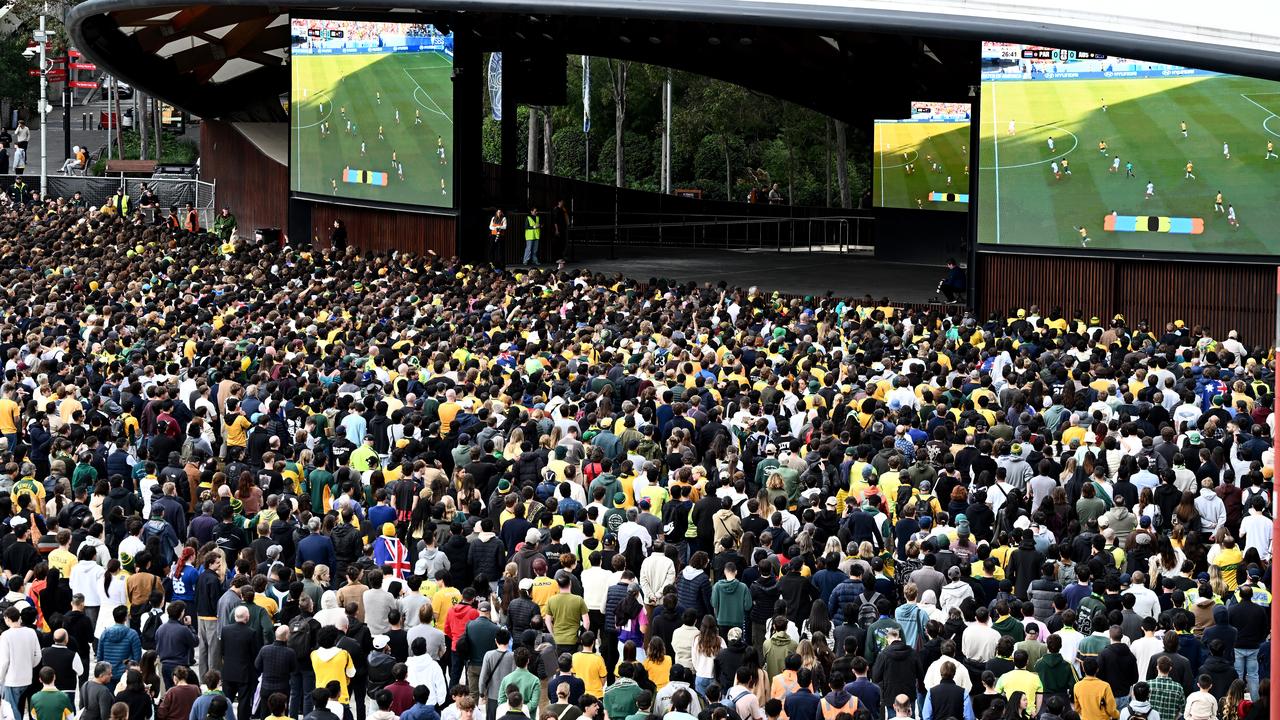 A crowded live site for Australia's match against Paraguay