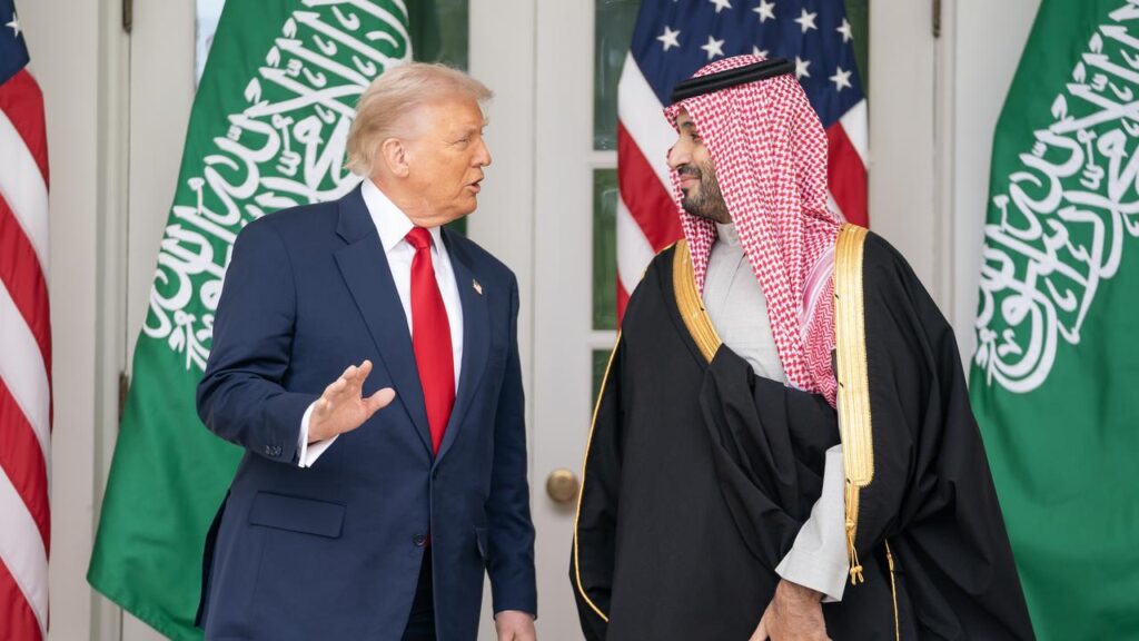 US President Donald Trump says a deal is “subject to Saudi Arabia joining the … ​Abraham Accords”.
