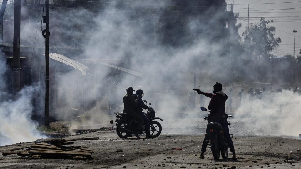 An angry mob set alight a section of a treatment centre in the eastern Democratic Republic of Congo.
