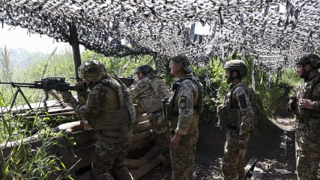 Ukrainian servicemen are preparing for a possible Russian attack from the north.
