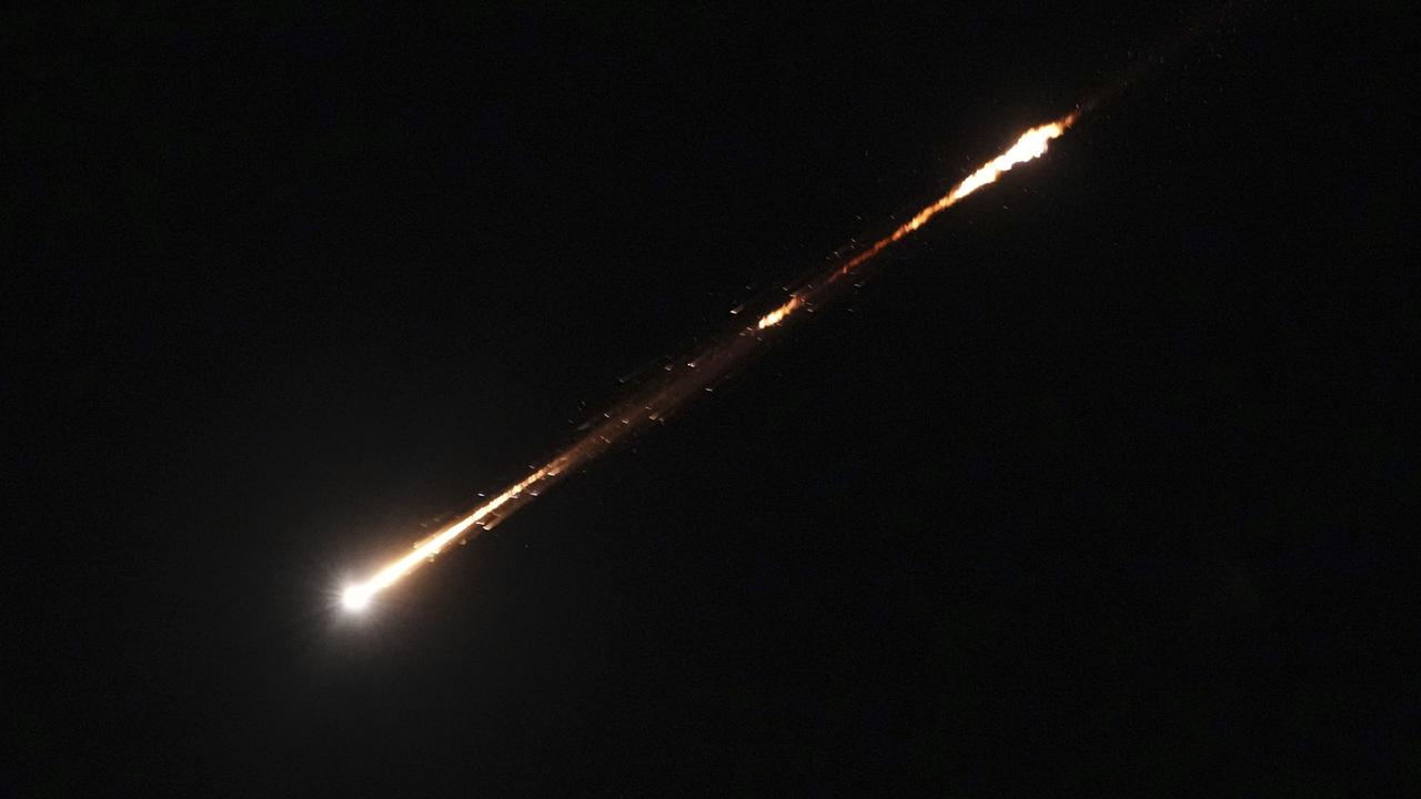 Trail of a projectile from Iran