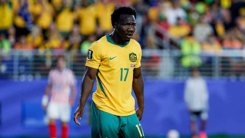 Nestory Irankunda will lead the Socceroos’ attack against in the World Cup match against Egypt.
