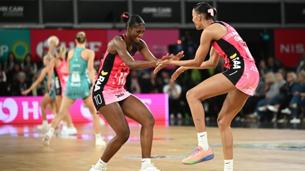 The Thunderbirds were dancing for joy after clinching the Super Netball grand final.
