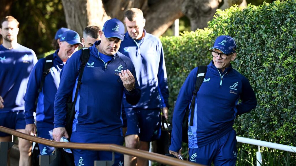 Newly appointed Wallabies head coach Les Kiss arrives at a Wallabies team training session.
