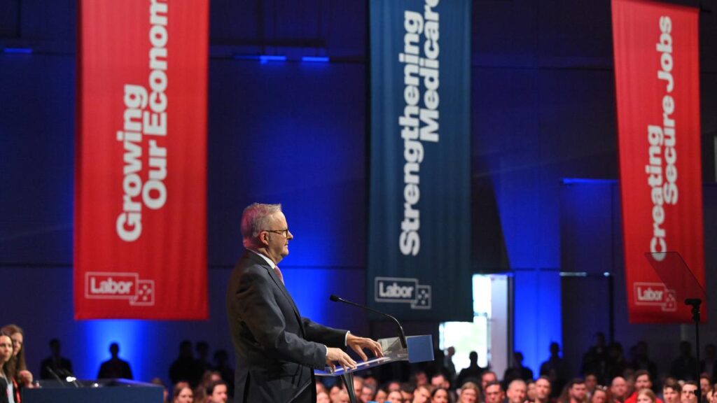 Anthony Albanese says Labor policy delivers “real change” for the economy, health care and housing.
