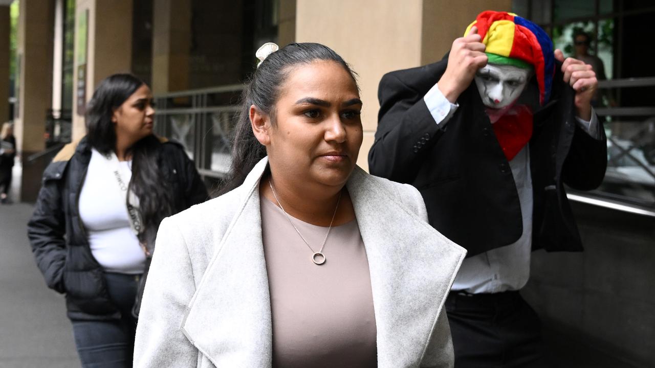 Ebony Bell leaves the Melbourne Magistrates Court in 2025