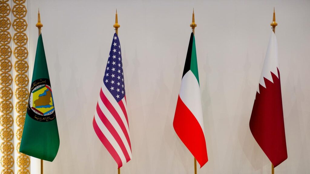 Iran’s military says it struck Gulf countries hosting US bases including Kuwait and Qatar.
