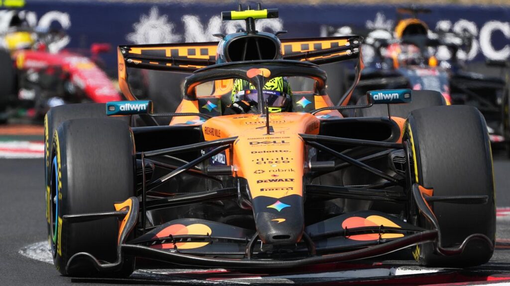 Lando Norris steers his McLaren to victory in Hungary.
