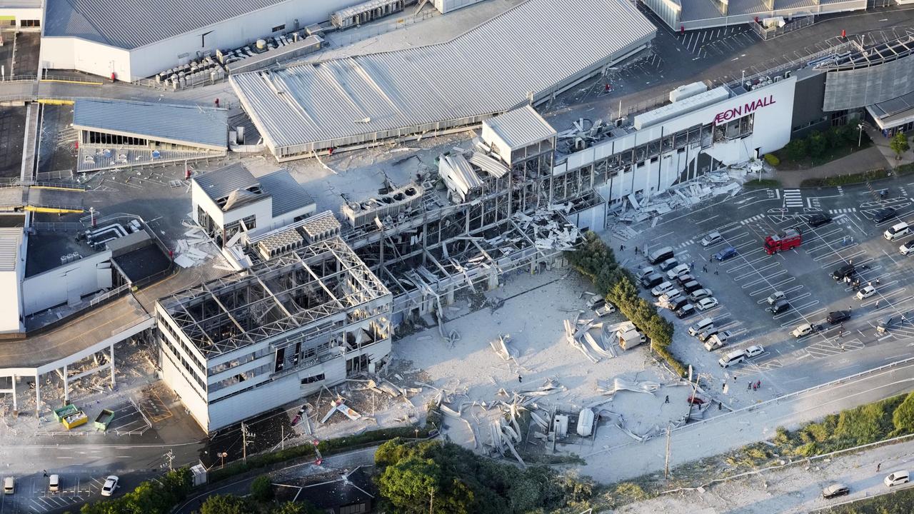 The damaged AEON Mall following an earthquake in Kashima, Japan
