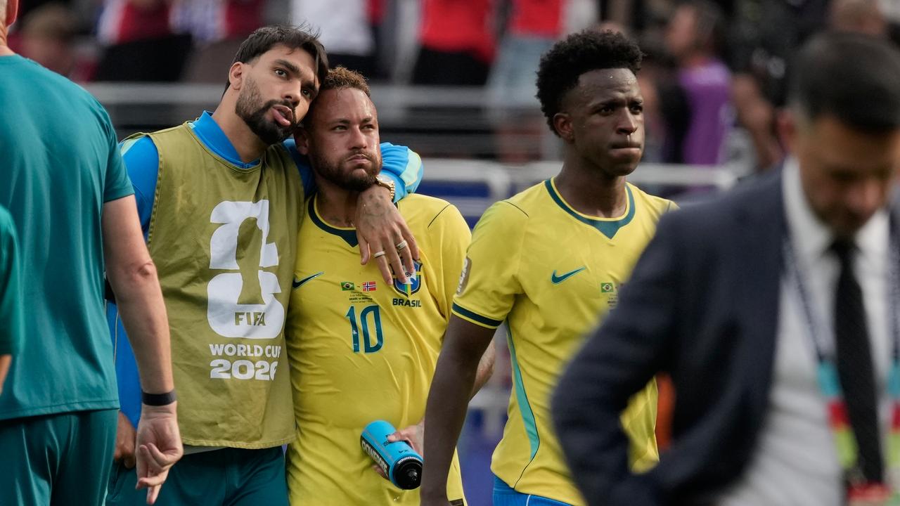 Brazil's Neymar (10) walks off the field