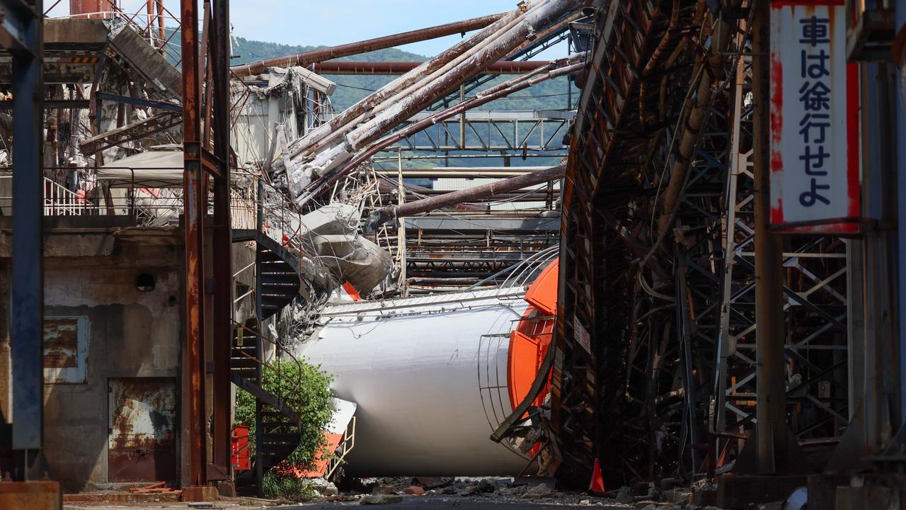 Nippon Paper Industries' Yatsushiro Plant where a chimney collapsed