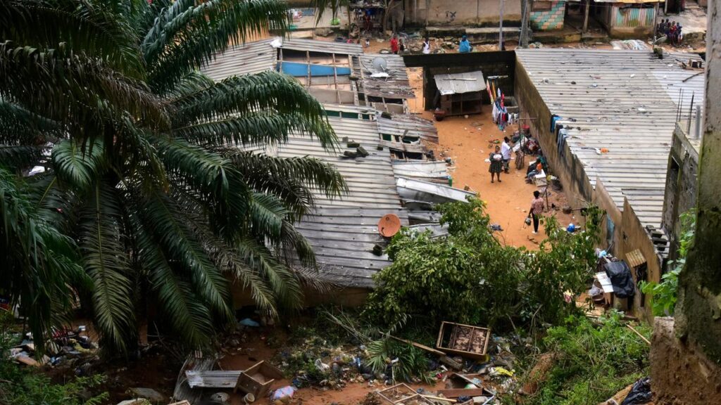 Floods and landslides triggered by days of torrential rain have hit cities in the Ivory Coast.
