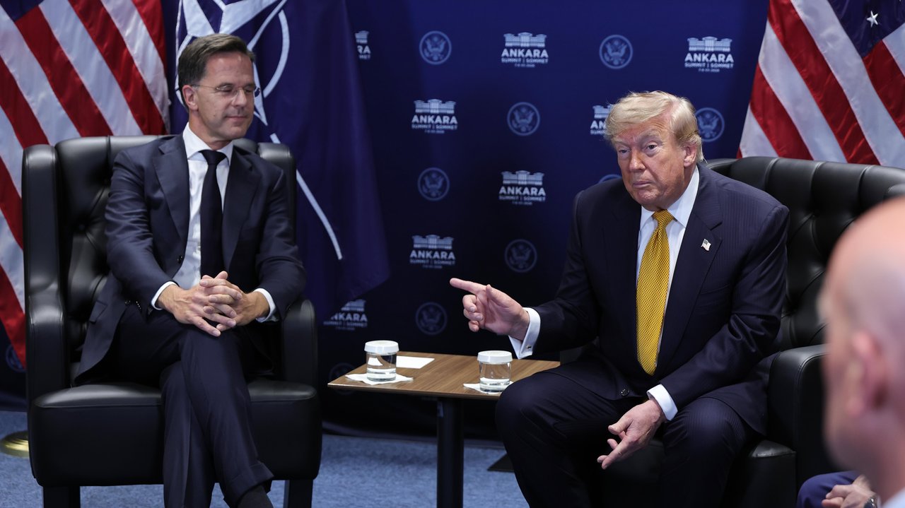 Mark Rutte and Donald Trump at the NATO summit in Ankara, Turkey