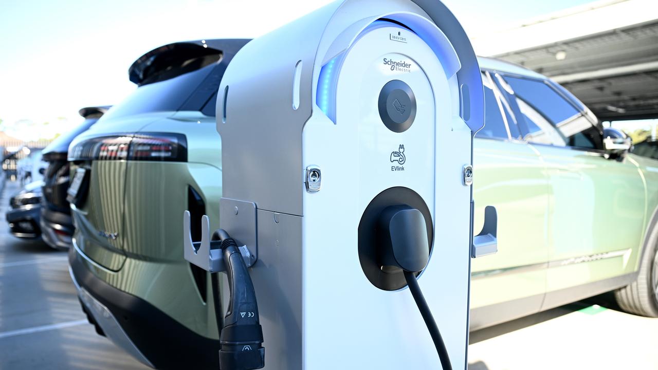 A file photo of an EV charging