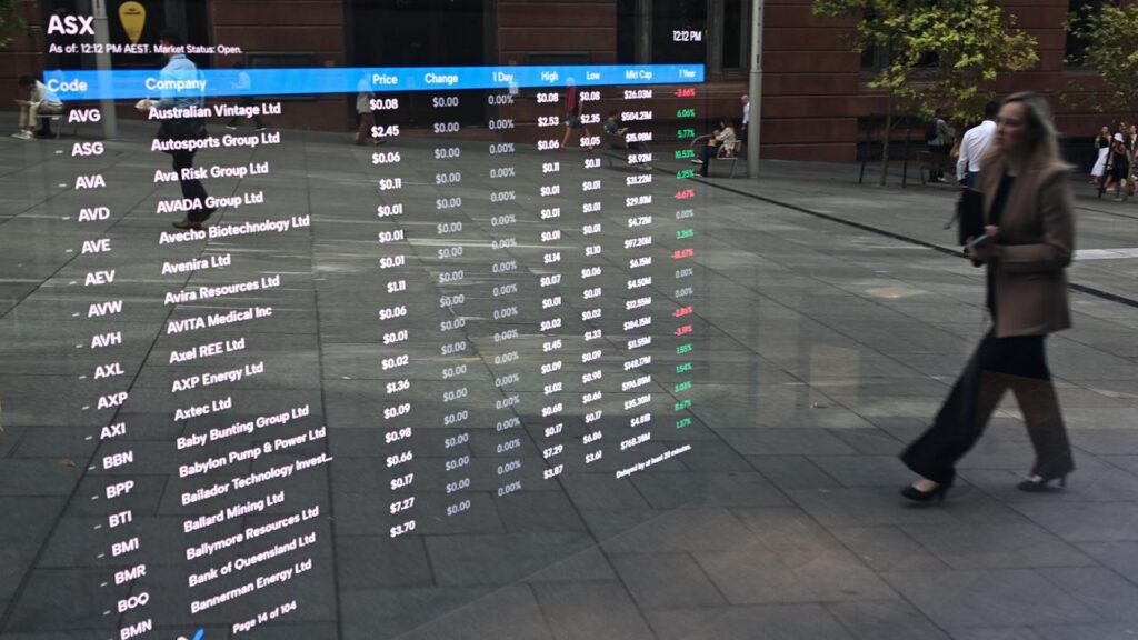 The Australian exchange has started the week lower, with banks, miners and supermarkets dragging.

