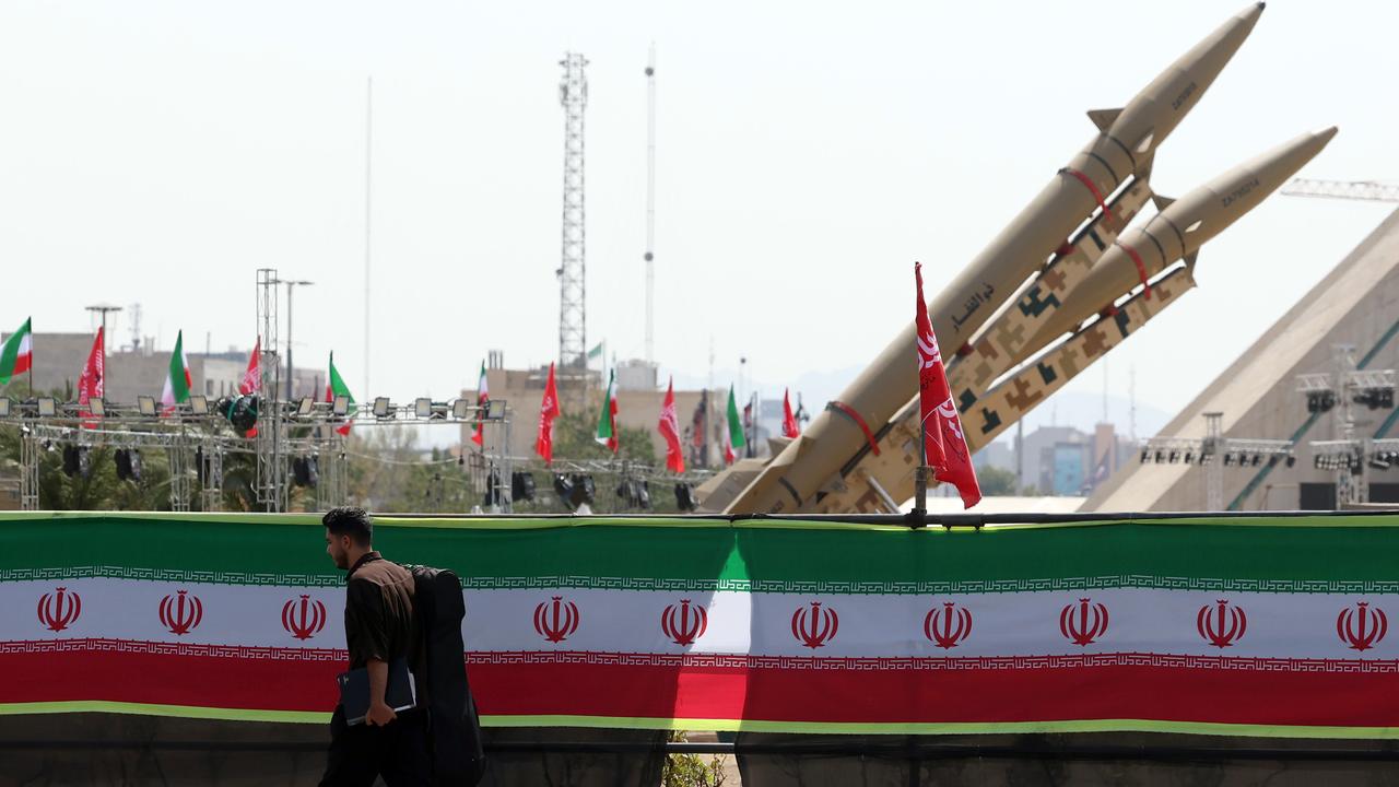 MIssiles on display in Tehran