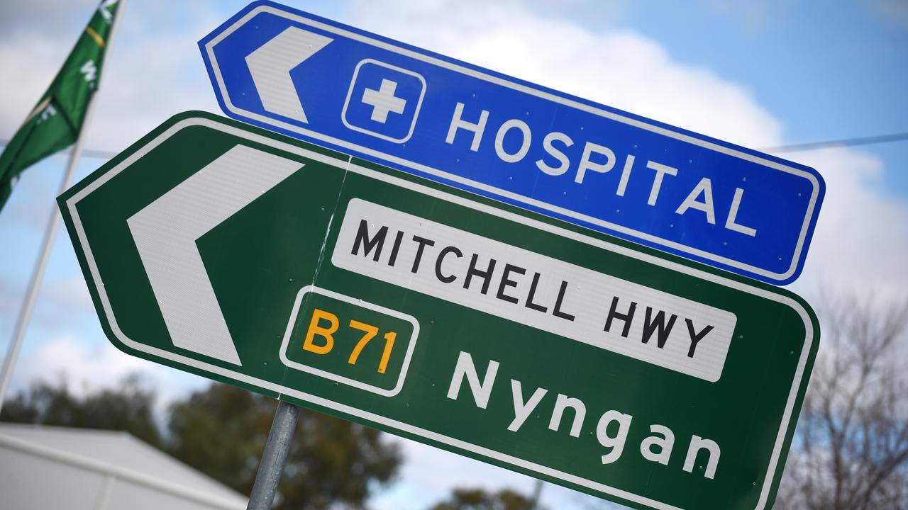 A hospital sign in outback NSW.