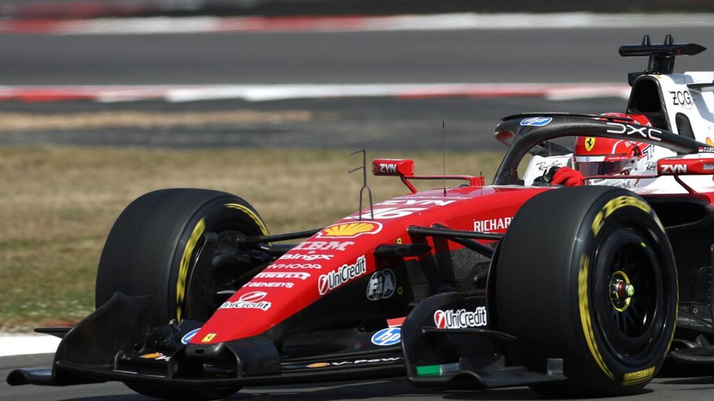 Ferrari driver Charles Leclerc has held on for victory at the British Grand Prix at Silverstone.
