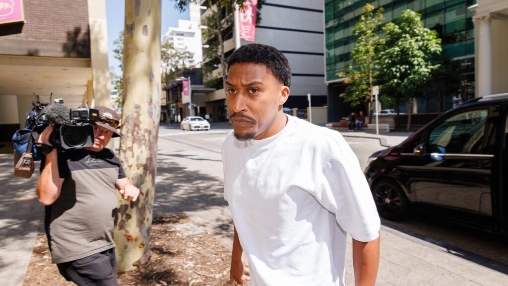British rapper Yung Filly denies forcing himself on a young fan in a Perth hotel room in 2024.
