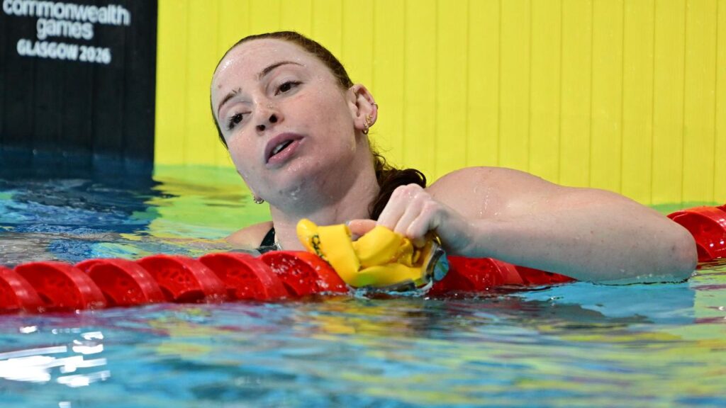 Mollie O’Callaghan had to settle for a silver medal in the 100m freestyle at the Commonwealth Games.
