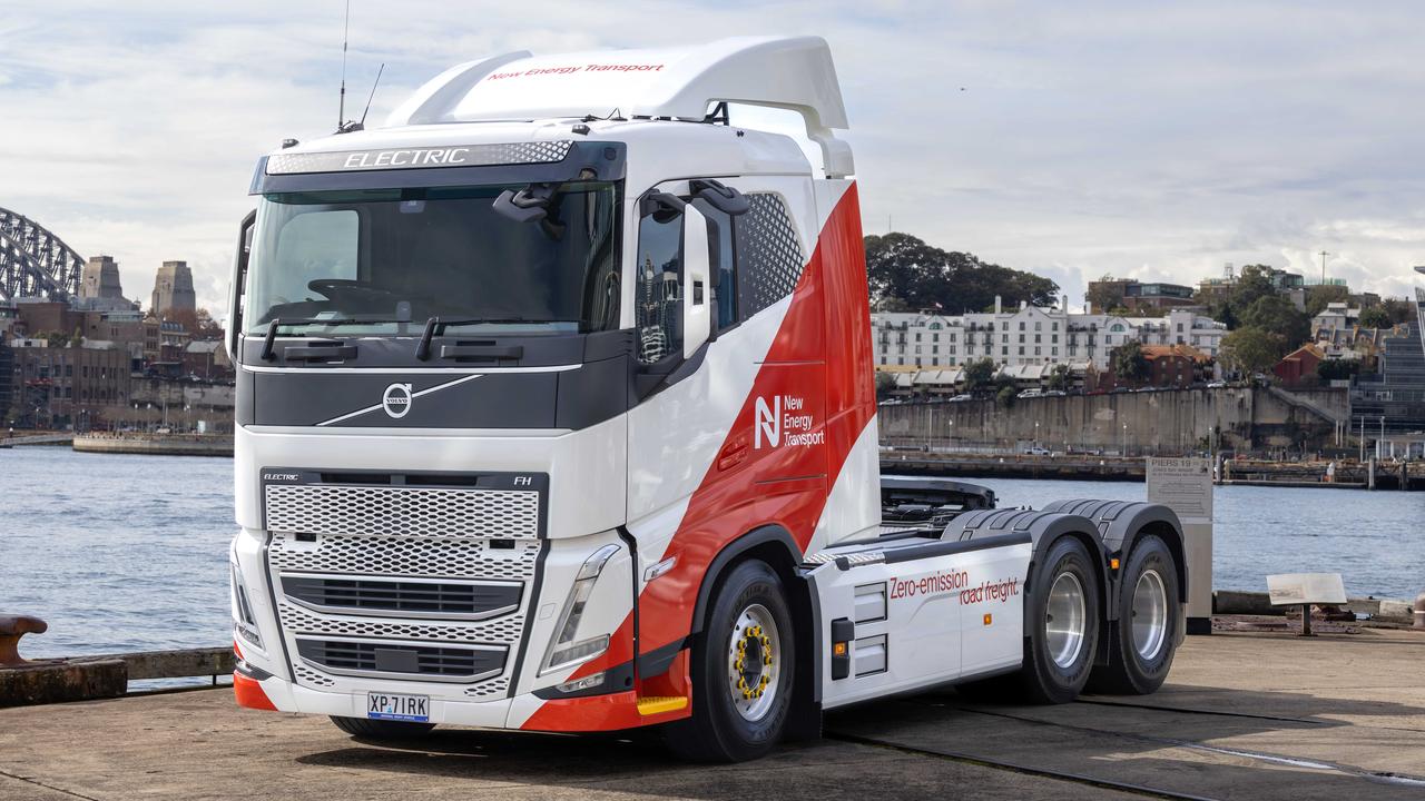 A heavy-duty Volvo electric truck