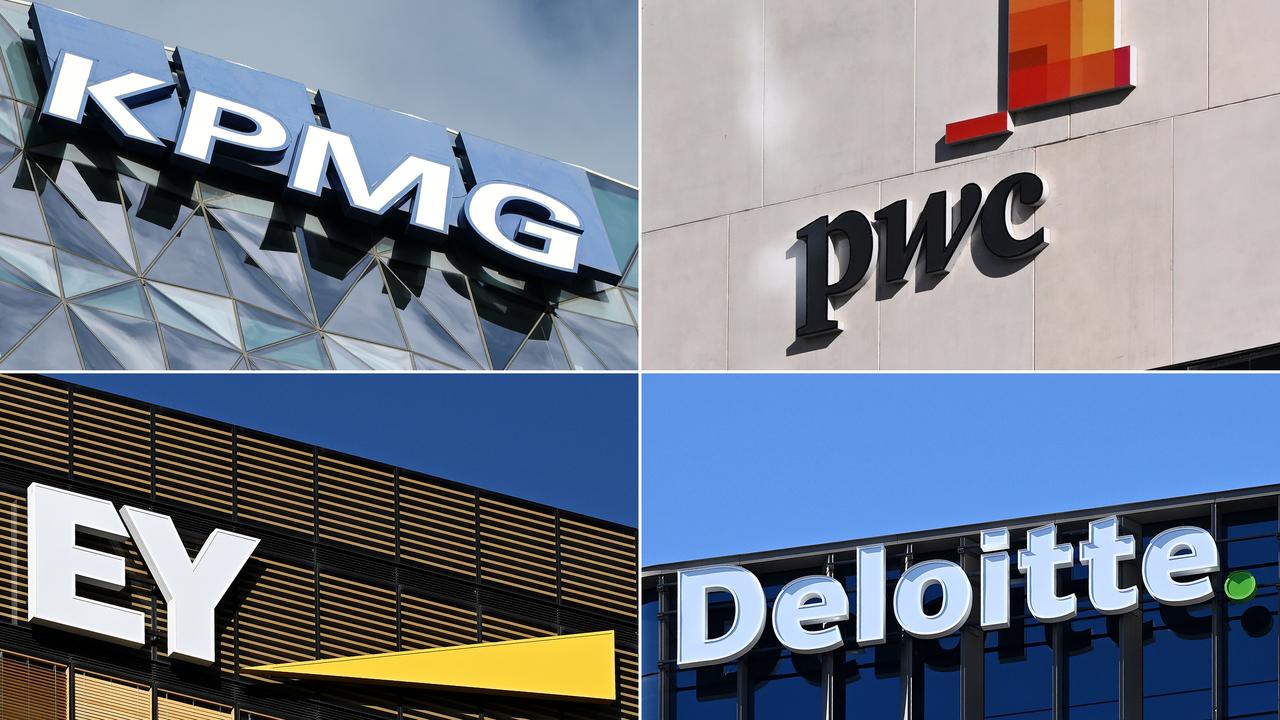 Signage for the major accounting firms.