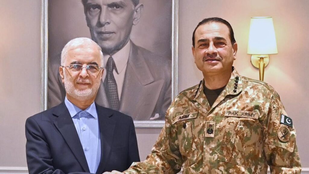 Iranian Interior Minister Eskandar Momeni has met Pakistani army chief Field Marshal Asim Munir.
