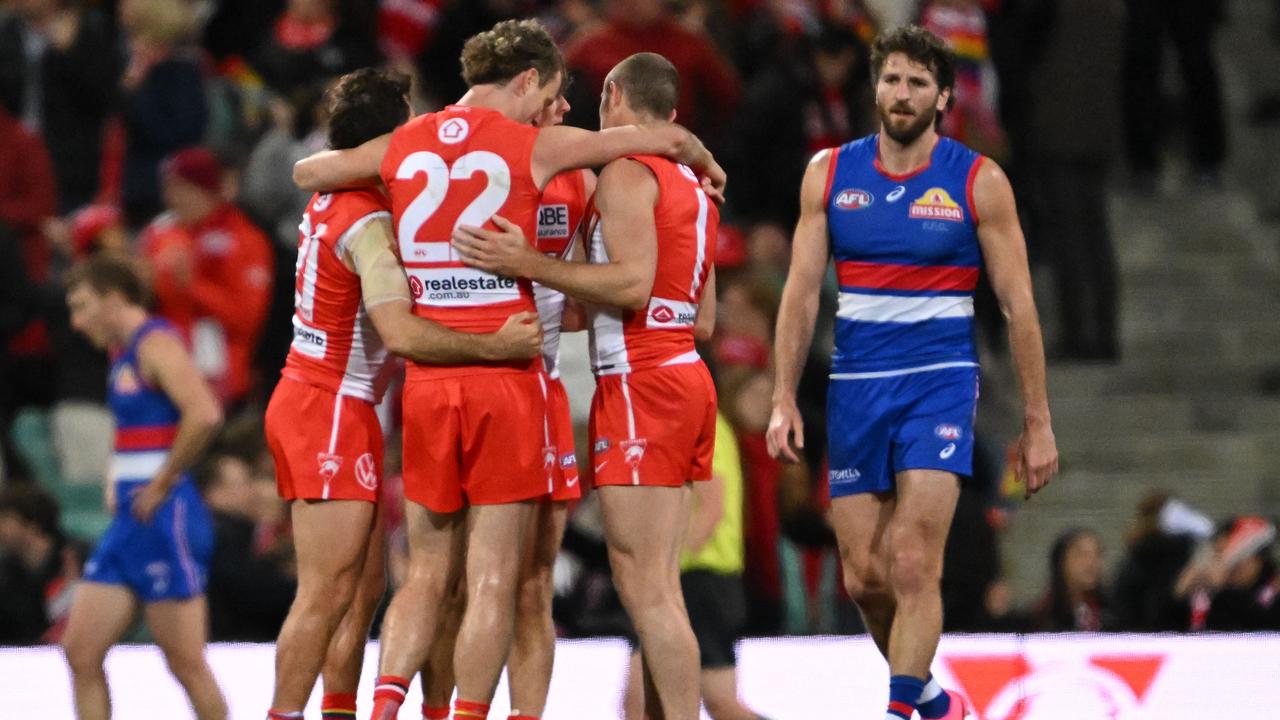 Celebrating Sydney Swans players.