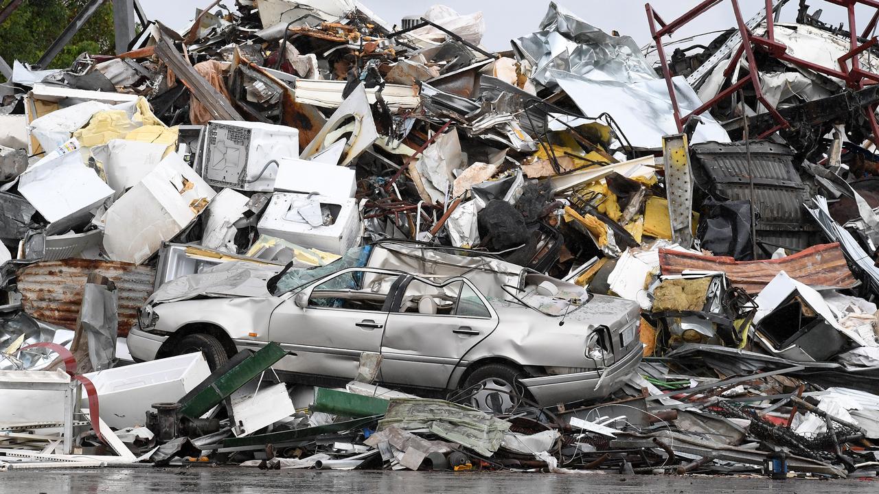 A car being recycled