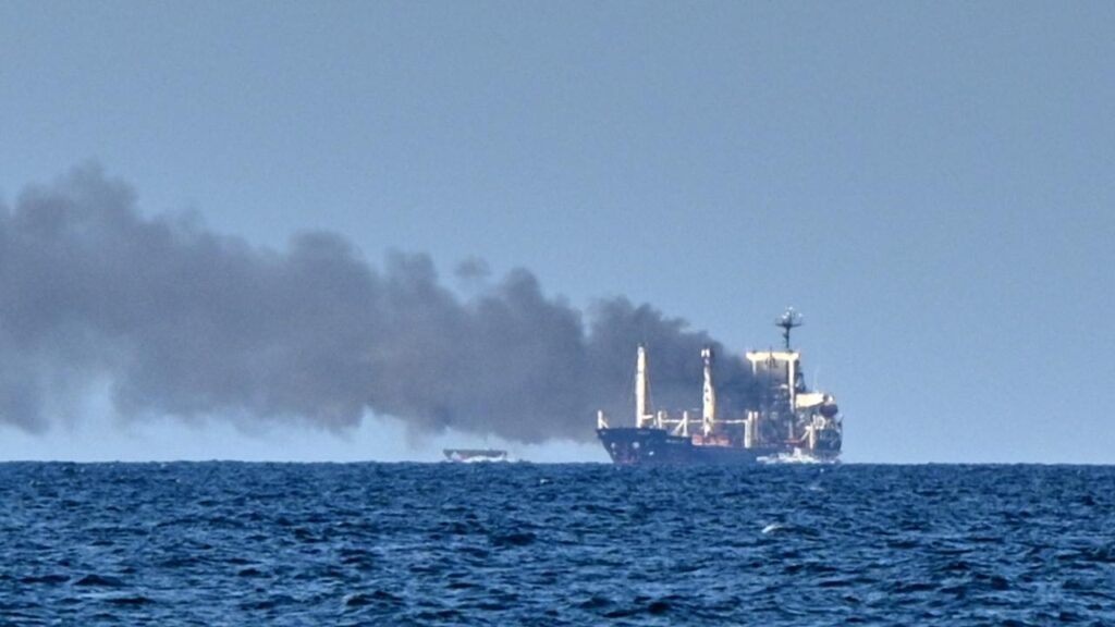 Russia has reportedly struck two vessels carrying weapons and ‌military equipment near Odesa.
