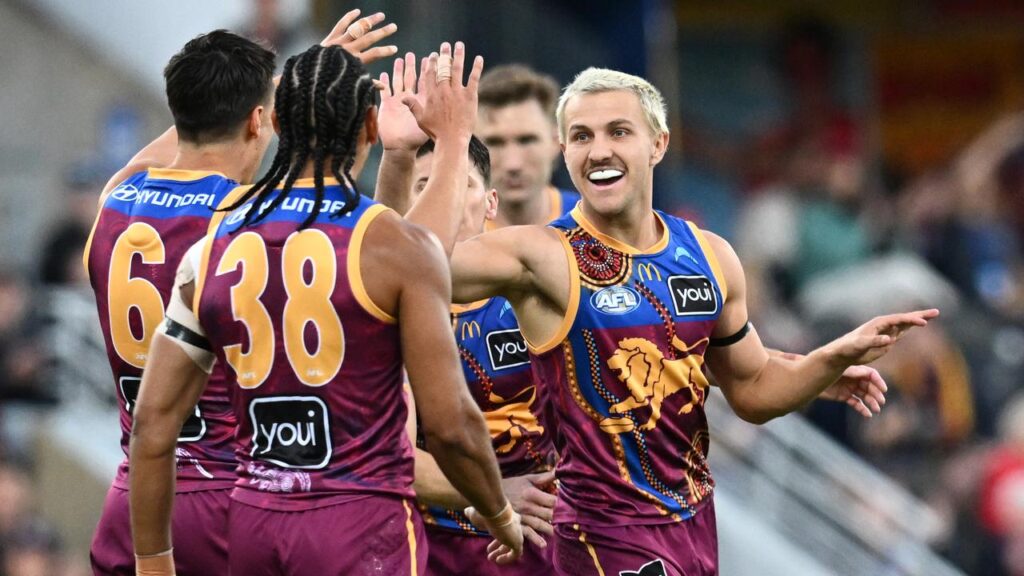 Brisbane have scored a percentage-boosting win over Essendon, with Kai Lohmann kicking three goals.
