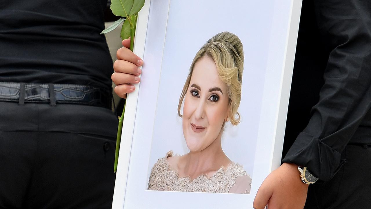 portrait of woman held at funeral